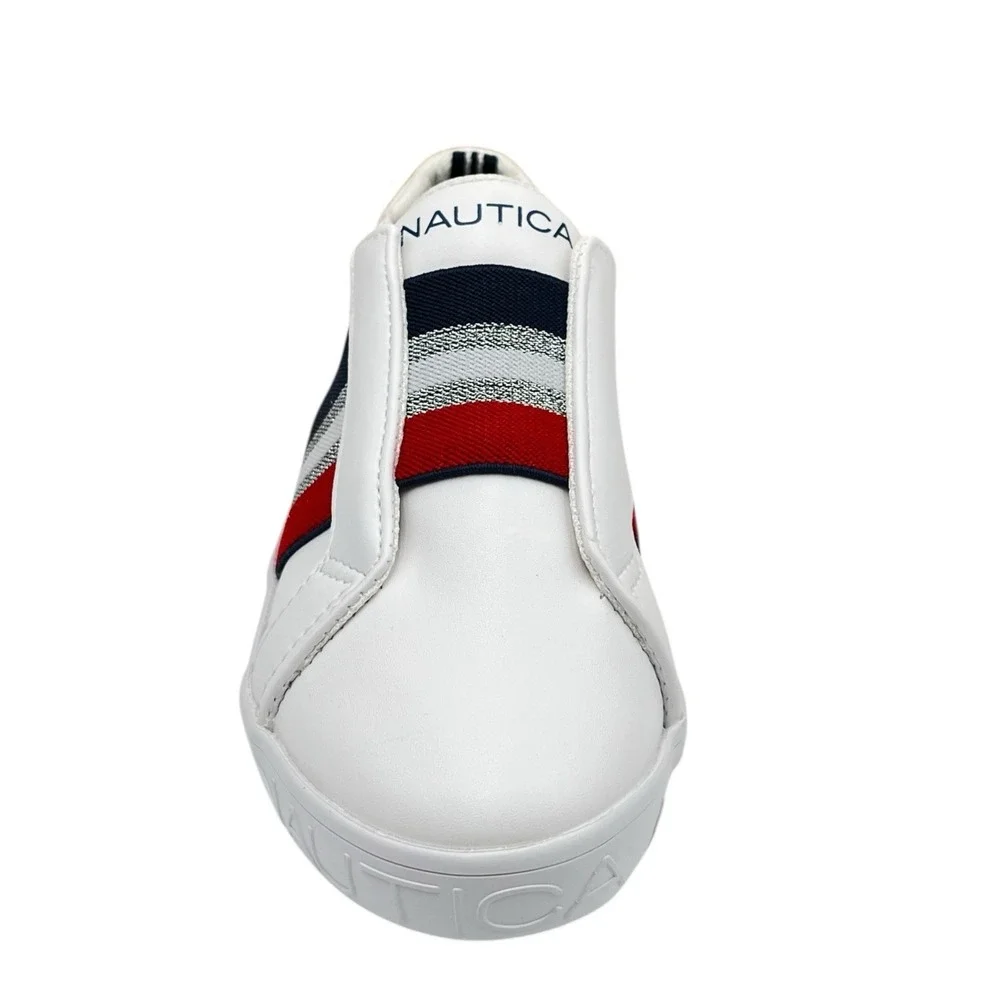 Nautica Youth Girls Fashion Sneaker Size 5 White Multicolor Slip On Casual Shoes